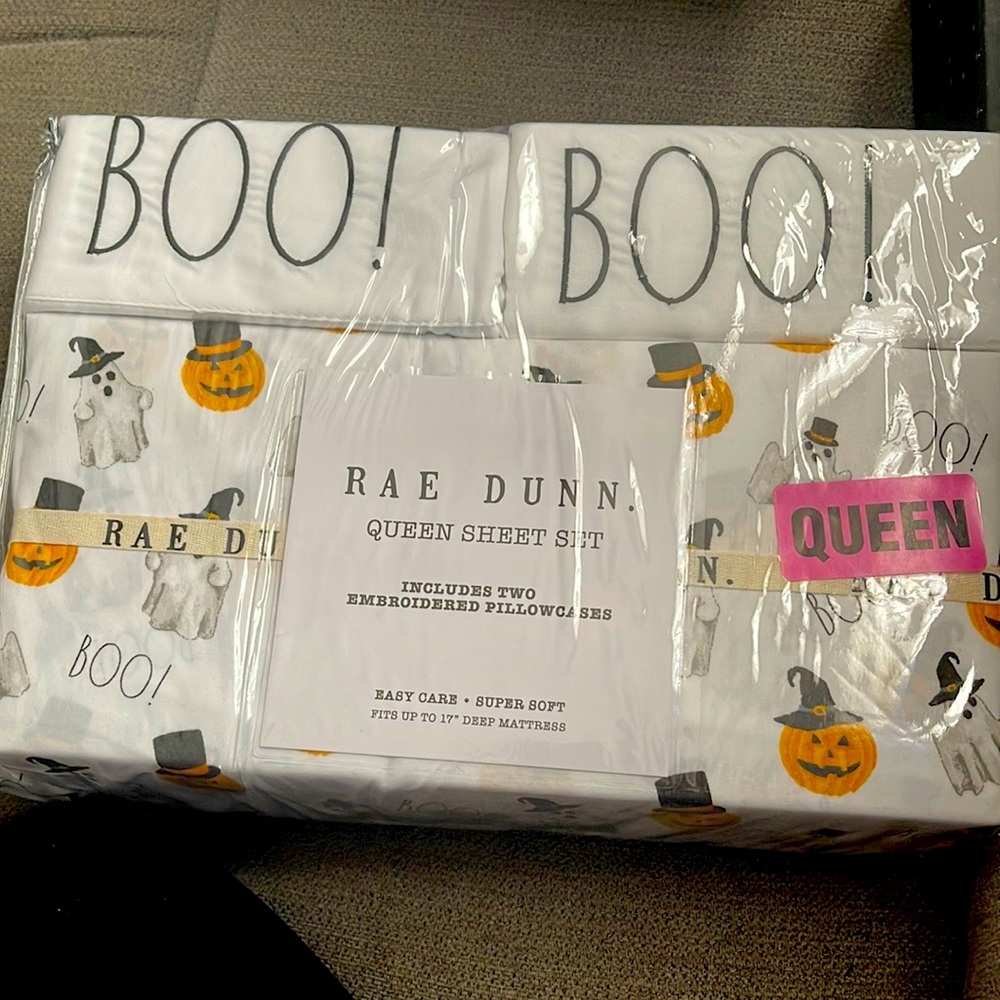 Rae Dunn Jack o Lantern and Ghost Queen Sheets